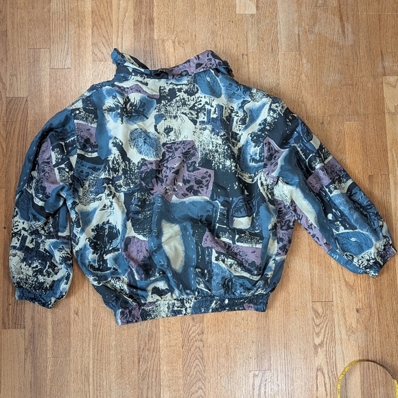Vintage Carte Abstract Silk Bomber – 100% Silk 90s Art Scene Jacket 🎨🕺 (L) - Picture 10 of 11